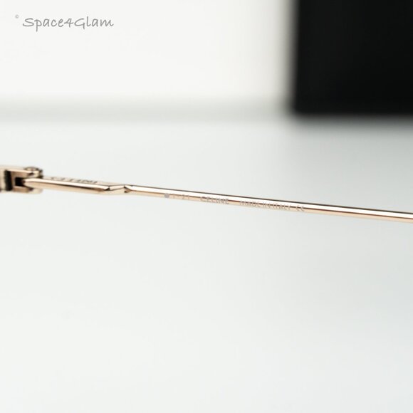 Celine Women Eyeglasses Metal Shiny Rose Gold Demo Round CL50095U 028 BRAND NEW - Picture 7 of 8